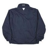 SOLO Mens Navy Blue Casual Zip Jacket S Polyester Blend Plain Classic Fit