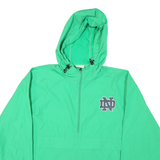 CHAMPION Mens Green Nylon Hooded Jacket M Plain Zip Light Windbreaker