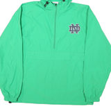 CHAMPION Mens Green Nylon Hooded Jacket M Plain Zip Light Windbreaker