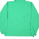 CHAMPION Mens Green Nylon Hooded Jacket M Plain Zip Light Windbreaker