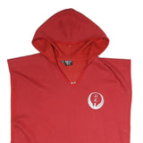 BUDOCH Mens Red Sleeveless Hoodie S Japanese Inspired Graphic Pullover