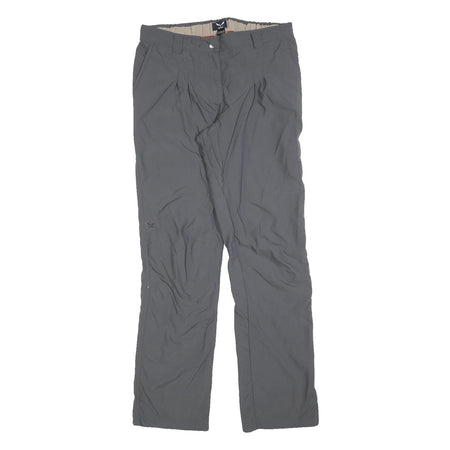 SALEWA Womens Grey Polyester Regular Fit Straight Leg Trousers W32 L34 Outdoor
