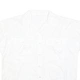 MOST SCENE Womens White Cotton Blend Shirt M Relaxed Fit Button Short Sleeve