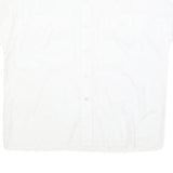 MOST SCENE Womens White Cotton Blend Shirt M Relaxed Fit Button Short Sleeve