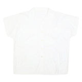 MOST SCENE Womens White Cotton Blend Shirt M Relaxed Fit Button Short Sleeve
