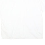 MOST SCENE Womens White Cotton Blend Shirt M Relaxed Fit Button Short Sleeve