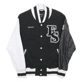 FB SISTER Boys Black & White Letterman Style Button L Cotton Blend Jacket