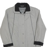 Womens Grey & Black Casual Jacket M Polyester Blend Plain Zip Button Pockets