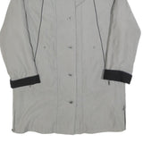 Womens Grey & Black Casual Jacket M Polyester Blend Plain Zip Button Pockets