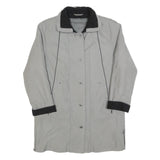 Womens Grey & Black Casual Jacket M Polyester Blend Plain Zip Button Pockets