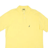 NAUTICA Mens Yellow Short Sleeve Plain Polo Shirt M Cotton Blend Casual