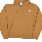 CHAMPION Womens Brown Pullover Hoodie L Classic Cotton Blend Casual Sweatshirt