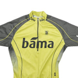 Mens Yellow & Grey Sport Zip Neck Cycling T-Shirt M Short Sleeve Polyester