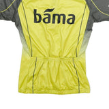 Mens Yellow & Grey Sport Zip Neck Cycling T-Shirt M Short Sleeve Polyester
