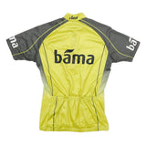 Mens Yellow & Grey Sport Zip Neck Cycling T-Shirt M Short Sleeve Polyester