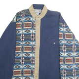 CHAPARRAL RIDGE Mens Blue & Beige Pattern Shirt L Cotton Casual Stylish