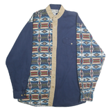 CHAPARRAL RIDGE Mens Blue & Beige Pattern Shirt L Cotton Casual Stylish