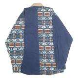 CHAPARRAL RIDGE Mens Blue & Beige Pattern Shirt L Cotton Casual Stylish