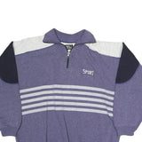 FREE SPORT Womens Purple & Grey Colourblock 1/4 Zip Sweatshirt M Sport Casual