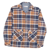 LEVI'S Mens Blue & Orange Plaid Shirt L Cotton Blend Casual Button Up Long