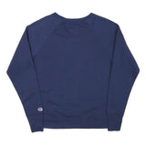CHAMPION Mens Navy Blue Logo Crew Neck M Cotton Blend Pullover Sweatshirt