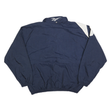 REEBOK Mens Navy & White Zip Jacket XL Polyester Sportstyle Athletic Casual