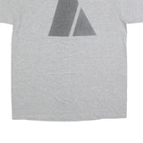 Mens Grey Cotton Blend Plain XL Short Sleeve Crew Neck Army Print T-Shirt