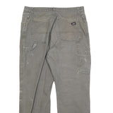 DICKIES Mens Cotton Blend Beige Regular Fit Straight Leg Trousers W35 L29