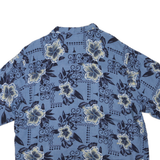 ISLANDER Mens Blue Hawaiian Rayon Shirt XL Floral Print Relaxed Fit Casual