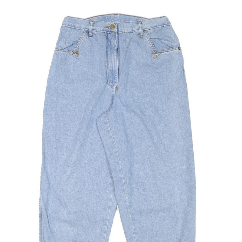 Womens Relaxed Light Blue Denim Jeans W28 L29 Cotton Blend Zip Casual Retro