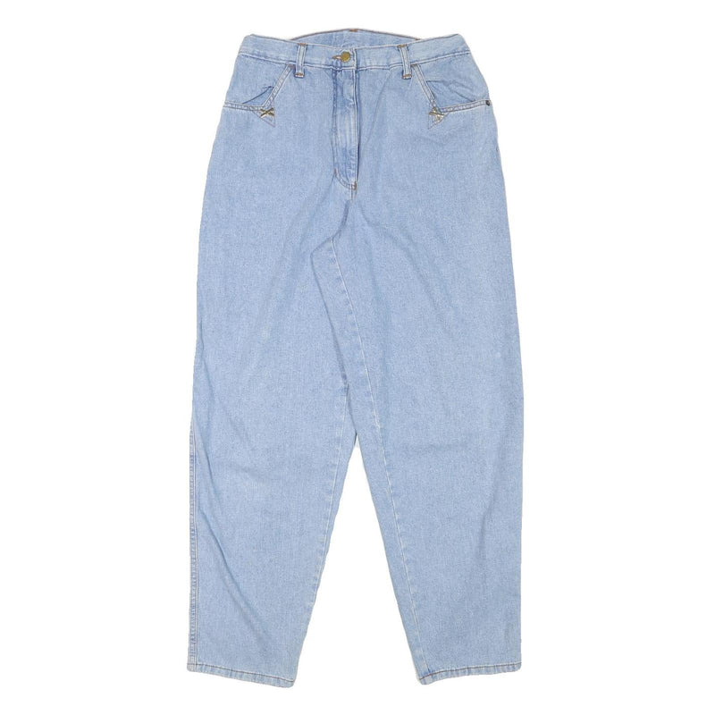 Womens Relaxed Light Blue Denim Jeans W28 L29 Cotton Blend Zip Casual Retro