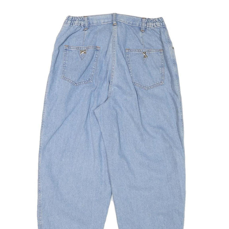 Womens Relaxed Light Blue Denim Jeans W28 L29 Cotton Blend Zip Casual Retro