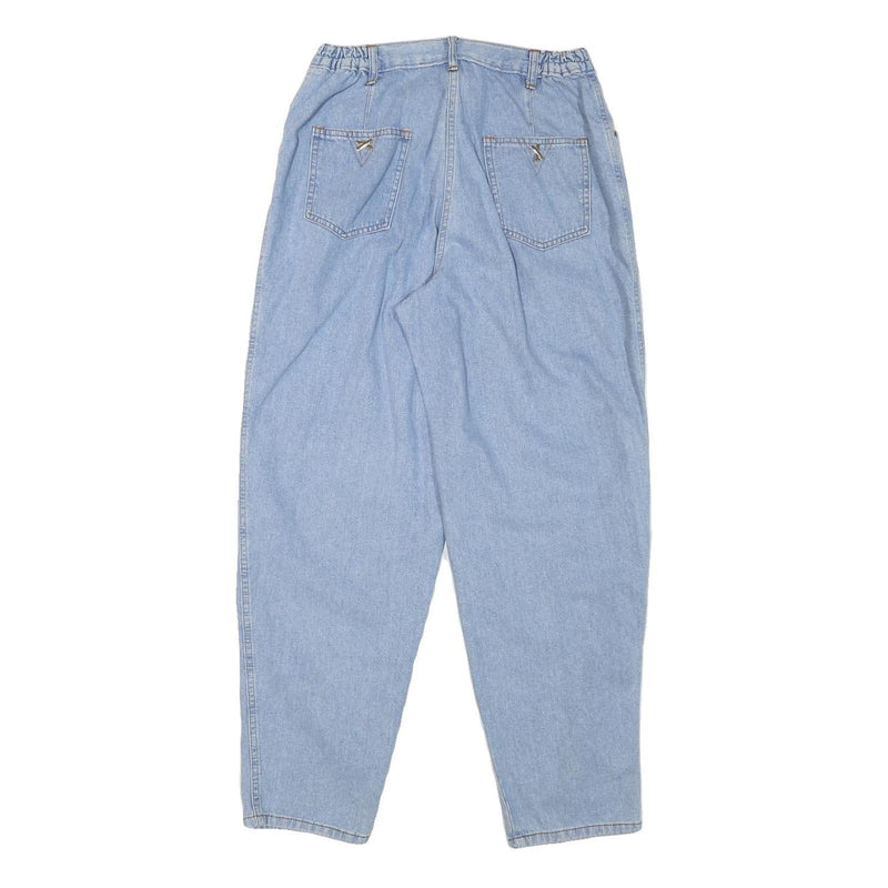 Womens Relaxed Light Blue Denim Jeans W28 L29 Cotton Blend Zip Casual Retro