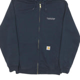 CARHARTT Mens Navy Blue Full Zip Hoodie M Cotton Blend Workwear Casual