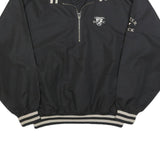 CUTTER & BUCK Mens Black Golf Jacket L Polyester Zip Collar Striped Ribbed Cuffs