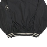 CUTTER & BUCK Mens Black Golf Jacket L Polyester Zip Collar Striped Ribbed Cuffs