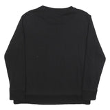DKNY Womens Black Cotton Blend Crew Neck S Sweatshirt Logo Embellished Pullover