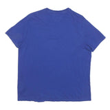 TOMMY HILFIGER Mens Blue V-Neck T-Shirt M Short Sleeve Cotton Blend Casual Top