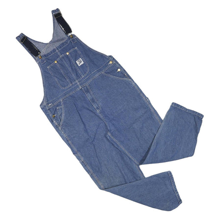 UFA Mens Blue Cotton Blend Regular Fit Denim Dungarees XL W42 L30 Workwear