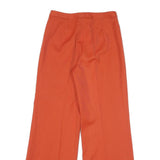 LUCIA Womens Wool Blend Relaxed Orange Trousers W27 L30 Button Zip Wide Leg