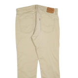 LEVI'S Mens Cotton Blend Beige Slim Straight Trousers W36 L30 Classic Zip