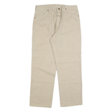 WRANGLER Mens Beige Regular Straight Denim W34 L28 Casual Zip Cotton Jeans