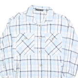 PAGE ONE Womens Blue & White Check Shirt S Casual Cotton Blend Long Sleeve