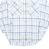 PAGE ONE Womens Blue & White Check Shirt S Casual Cotton Blend Long Sleeve
