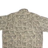 CROSSINGS Mens Beige Pattern Cotton Shirt XL Casual Short Sleeve Button