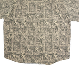 CROSSINGS Mens Beige Pattern Cotton Shirt XL Casual Short Sleeve Button