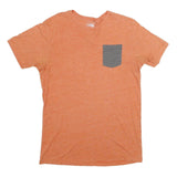 THE NORTH FACE Mens Orange & Grey Casual T-Shirt M Short Sleeve Crew Neck Pocket