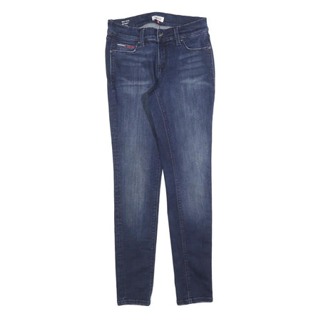 TOMMY HILFIGER Womens Jeans Blue Slim Skinny Denim Medium W28 L30 Stylish Zip