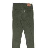 LEVI'S Womens Cotton Blend Green Regular Skinny Trousers W27 L29 Zip Closure