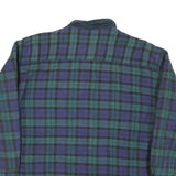 NORTHCREST Mens Blue & Green Plaid Shirt L Cotton Blend Casual Long Sleeve